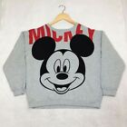 Womens Disney Sweatshirt Jumper Mickey Cotton Blend - Grey - Size Large