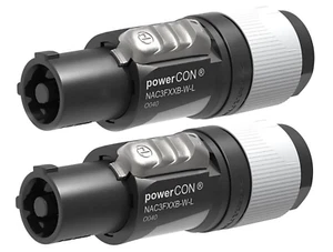 2 Pack Neutrik NAC3FXXB-W-L Powercon Cable End Power Out, Gray 20A/250V (AC) - Picture 1 of 1