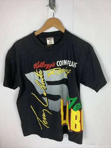 VTG 90s Terry Labonte Mens Large Kelloggs Racing Double Sided Single Stitch Tee Cover