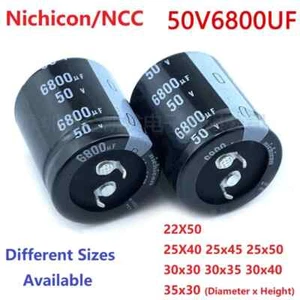 2Pcs Japan Nichicon/NCC 6800uF 50V 50V6800uF Snap-in PSU Amplifier Capacitor - Picture 1 of 3