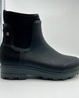 BOGS Holly Chelsea Waterproof Rain Boots Black Slip On Size 9