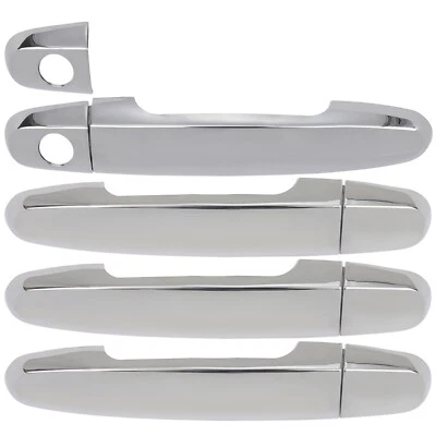 Silver Chrome Door Handle Covers Fits 2003-13 Toyota Corolla Sedan 4-Door 1.8L - Imagem 1 de 4