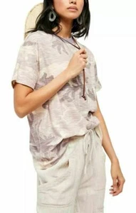 Free People Maybelle Camo-Print Short Sleeve T-Shirt Top Light Purple S, $78 NWT - Picture 1 of 3