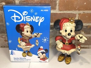 Escultura navideña vintage de Santa Minnie de Disney hecha a mano pintada a mano de 9" de alto  - Imagen 1 de 4