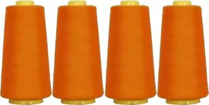 4 BIG CONES ORANGE YELLOW SERGER SEWING THREAD 2750 YD TEX 27 40S/2-THREADART - Picture 1 of 8
