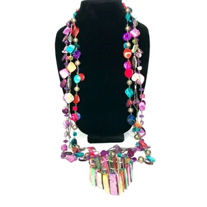 Vintage Konvolut 3 mehrfarbige Muschelketten 1 Armband - Bild 1 von 12