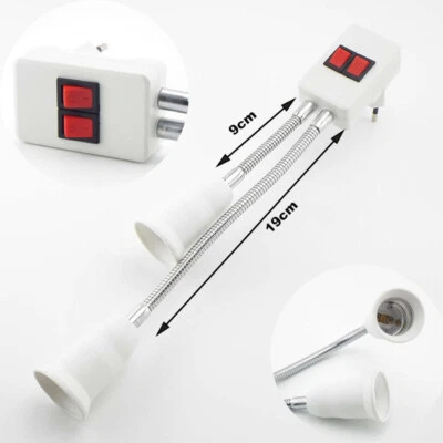 E27 Light Holder Lamp Bulb Adapter Flexible Extension Converter Wall Base Socket - Image 1 of 4