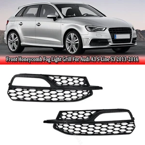 For Audi A3 S-Line S3 Front Fog Light Lamp Bumper Grille Cover Black Honeycomb - Picture 1 of 11