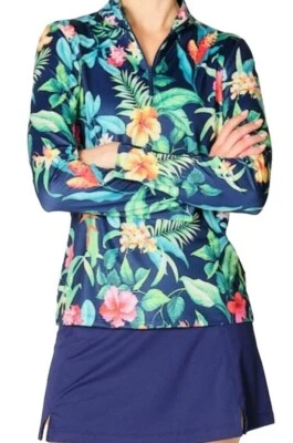 Nuevo Gottex Cooling Tenis Cuarto Cremallera Manga Larga S M L Botánico D3 Foto 1 de 4