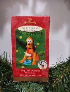 Hallmark Pluto Christmas Ornament Disney Dog Dish Vintage - Picture 1 of 2