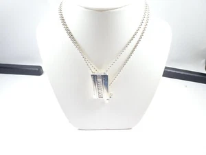 Colgante de plata Tiffany and Co Atlas Tag lingote en cadena móvil 56 gramos - Imagen 1 de 5