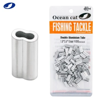 OCEAN CAT Double Aluminium Tube Barrel Crimp Fishing Tackles Saltwater Fishing - Image 1 of 4