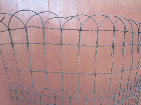 antique TWISTED WIRE GARDEN FENCE: 37" tall x 65 feet, two avail,  pick up only Cover