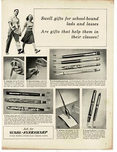 1939 Wahl Eversharp Pens Pencils Vintage Print Ad - Picture 1 of 1