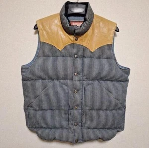 Sugar Cane Hickory Down Vest Stripe Cotton Size S Used From Japan - Picture 1 of 15