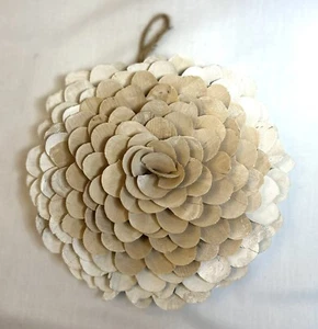 Holzspäne Blume Blüte Wandbehang Boho Naturfarbe - Bild 1 von 3