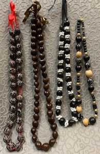 Kukui Nut Necklace Leis Mixed Set of 4 From 32" to 36 - Picture 1 of 11
