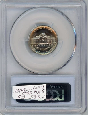 1984-D Jefferson Nickel PCGS MS66 FS Light gold toning - Image 1 of 2