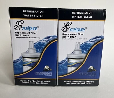 2 Pack RWF1100A Refrigerator Replacement Water Filter - Excelpure New Sealed - Image 1 of 3