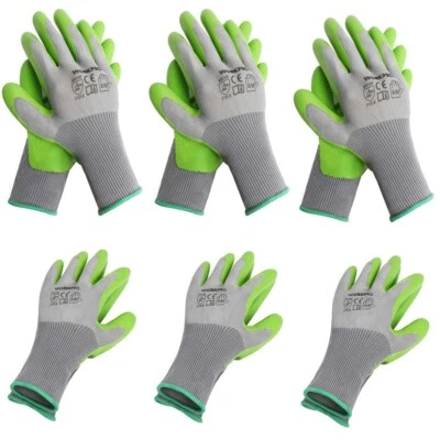 WORKPRO 6 Pairs Garden Gloves with Eco Latex Palm Coated(M) Polyester Breathable - Image 1 of 4