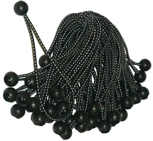 50 piezas 9" Black Ball Bungee Cord Super Duty Canopy Lona Correas Atas - Imagen 1 de 1