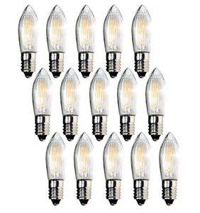 15 Stück LED Filament Riffelkerze 23 Volt 0,2 W E10 innen Spitzkerze Kerze NEU - Bild 1 von 4