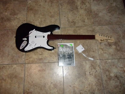 NINTENDO WII WIRELESS GUITAR FENDER DONGLE ROCK BAND RB2 GAME LOT BEATLES - Image 1 of 4