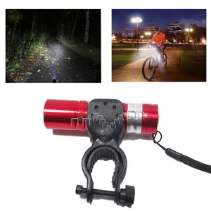 LUCI BICI LUCE ANTERIORE SUPPORTO TORCIA LAMPADA LED CICLISMO TREKKING CAMPEGGIO - Foto 1 di 4
