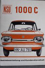 NSU 1000 C "1971" Betriebsanleitung incl.Kundendienstheft - Bedienungsanleitung