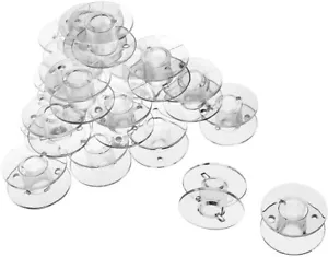 25 Spulen transparente Nähmaschinenspulen, Unterfadenspulen, Kunststoff, lose - Bild 1 von 2