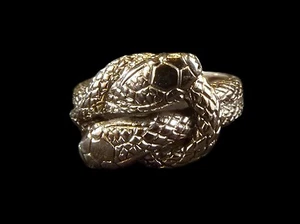 Sterling Silver Men's Double Snake Ring - Picture 1 of 8