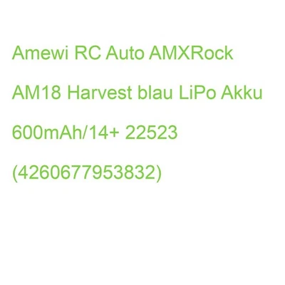 Amewi RC Auto AMXRock AM18 Harvest blau LiPo Akku 600mAh/14+ 22523 (426067795383 - Bild 1 von 2
