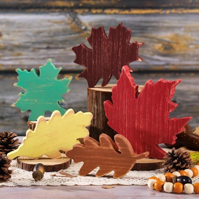 5 Piezas Otoño Acción de Gracias Decoraciones Mesa Madera Letrero para Hojas Mesa C... Foto 1 de 4