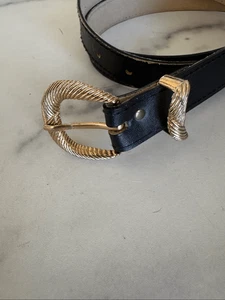 Damen 90’s dünner Vintage Gürtel klein Meta Gold Seil Schnalle - Bild 1 von 4