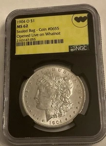 1904 O Morgan Dollar NGC MS 62 - Whatnot Sealed Bag Live Event - Picture 1 of 10