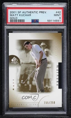 2001 SP Authentic Preview Stars Gold /250 Matt Kuchar #42 PSA 9 MINT Rookie RC - Image 1 of 2