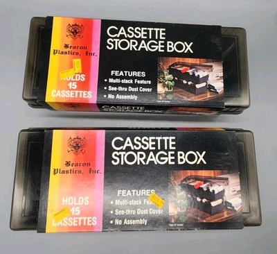 Cassette Tape Case Storage Box Beacon Plastics Set of 2 Vintage - Image 1 of 4