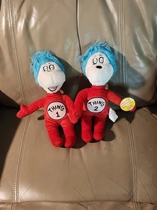 Cat in the Hat Thing 1 Thing 2 11" Plush Official Movie Merch Applause Stuffed - Picture 1 of 8