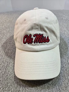 White Ole Miss Adjustable Baseball Hat Rebels College Cap - Picture 1 of 8