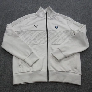 Chaqueta Puma BMW M Motorsport Para Hombre Grande Blanca Cremallera Completa Pista Carreras Logo - Imagen 1 de 17