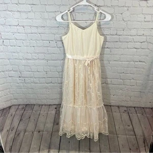Zunie Nordstrom Girl’s Cream Dress with Lace Detail Size: 12 NWT - Picture 1 of 5