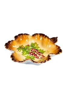 Vintage Homer Laughlin Porcelain Art China Currant Grapes Salad Bowl Dish 1902 - Picture 1 of 10