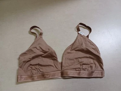 PINK Cotton Logo Triangle Bralette, L-DD - Image 1 of 3