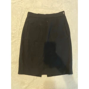 GIORGIO ARMANI 100% Italian Wool Pencil Skirt Black IT 40 US 4 Straight Lined - Picture 1 of 7