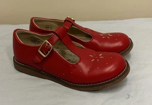 FOOTMATES Sherry T Strap Mary Jane Apple Red Leather Girls Shoes SZ 12.5 Medium - Picture 1 of 11