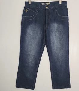 VTG Southpole Jeans Mens Size 38X31 Blue Baggy Skater Flap Pockets Y2K Hip Hop - Foto 1 di 13