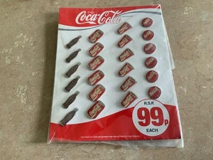 Coca Cola Pin Badges 24,Bottle Top, Coke Can, Cup, Bottle ,New Old Stock. - Picture 1 of 6