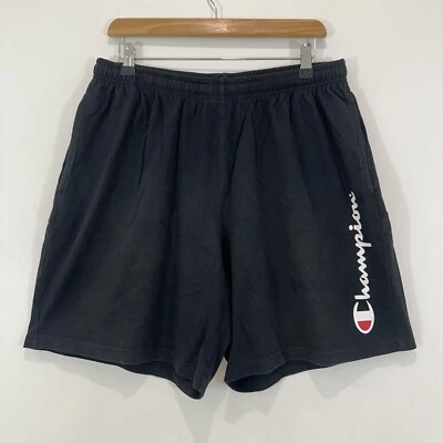 Pantalones Cortos Champion Hombres XL (32 pulgadas) Negro Cintura Elástica Cordón Algodón Ropa Activa Usados en Excelente Condición Foto 1 de 4