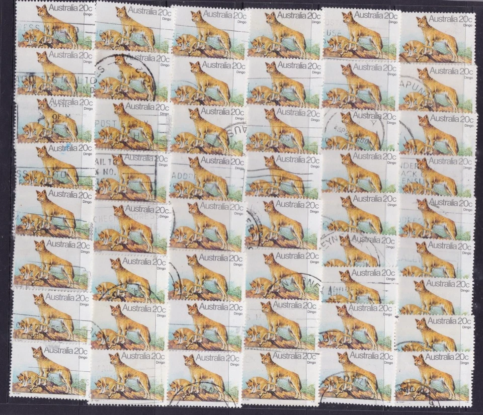 1980 DOG Stamps 20c DINGO Australia Used Lot x 50 - Image 1 of 1