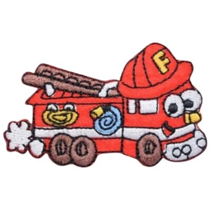 Fire Truck Applique Patch - Fire Engine, Firefighter Badge 2-3/8" (Iron on) - Picture 1 of 1